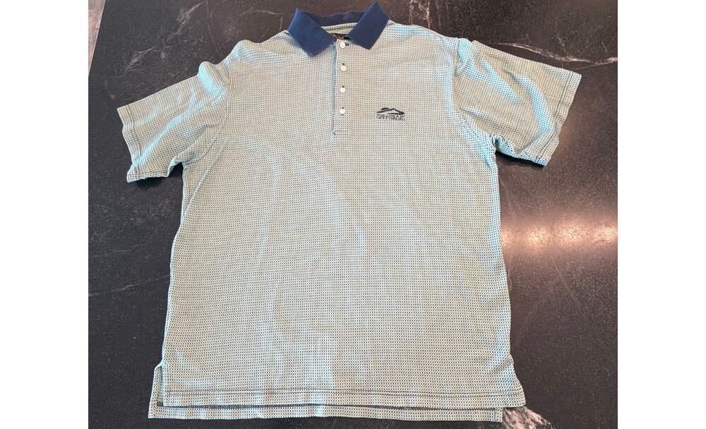 Byron Nelson M oversized golf polo "links at Gettysburg" green and blue